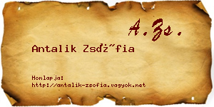 Antalik Zsófia névjegykártya